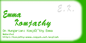 emma komjathy business card